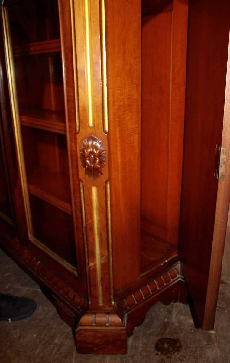 A William IV Inlaid Walnut Bookcase or Credenza Buffet - Image 5