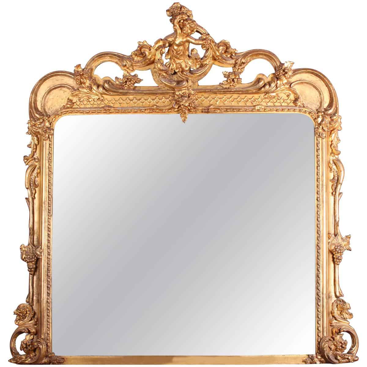 Victorian Giltwood and Composition Wall Mirror by Charles Nosotti, London Circa 1870