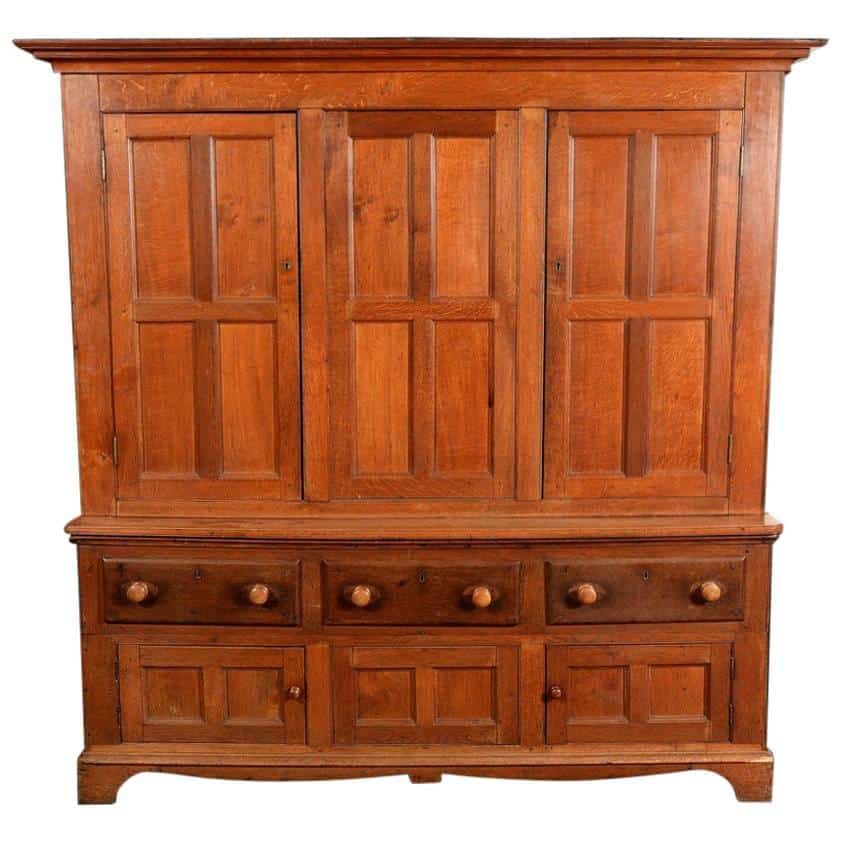 A Large Georgian Oak House Keepers Cupboard