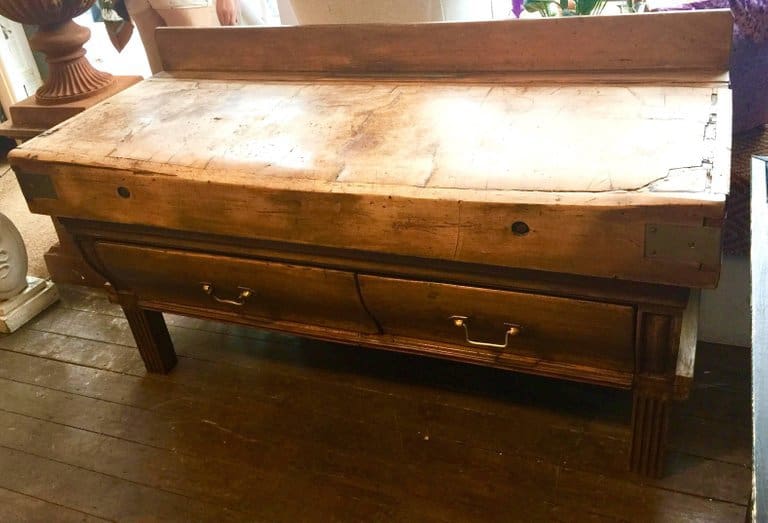 Large 19th Century French Butchers Block with Two Large Drawers - Image 3