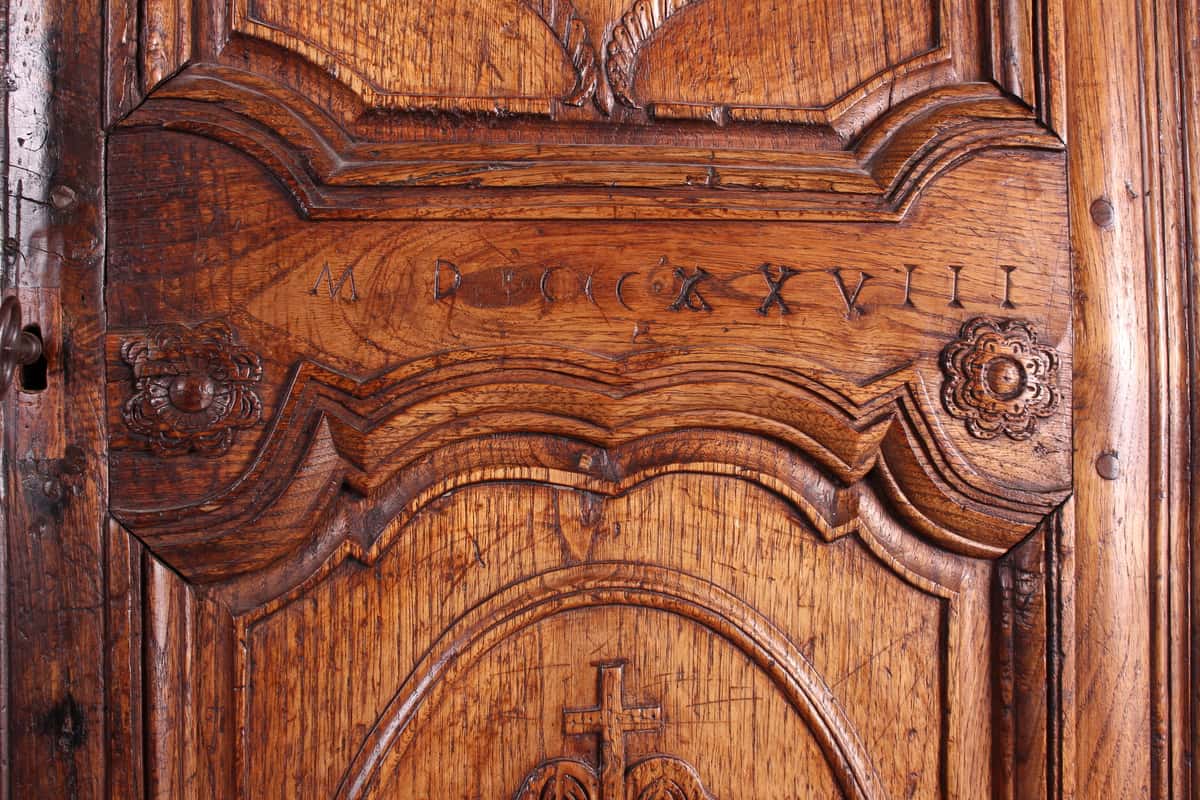 An Eighteenth Century French Oak Breton Wardrobe or Cupboard - Image 4