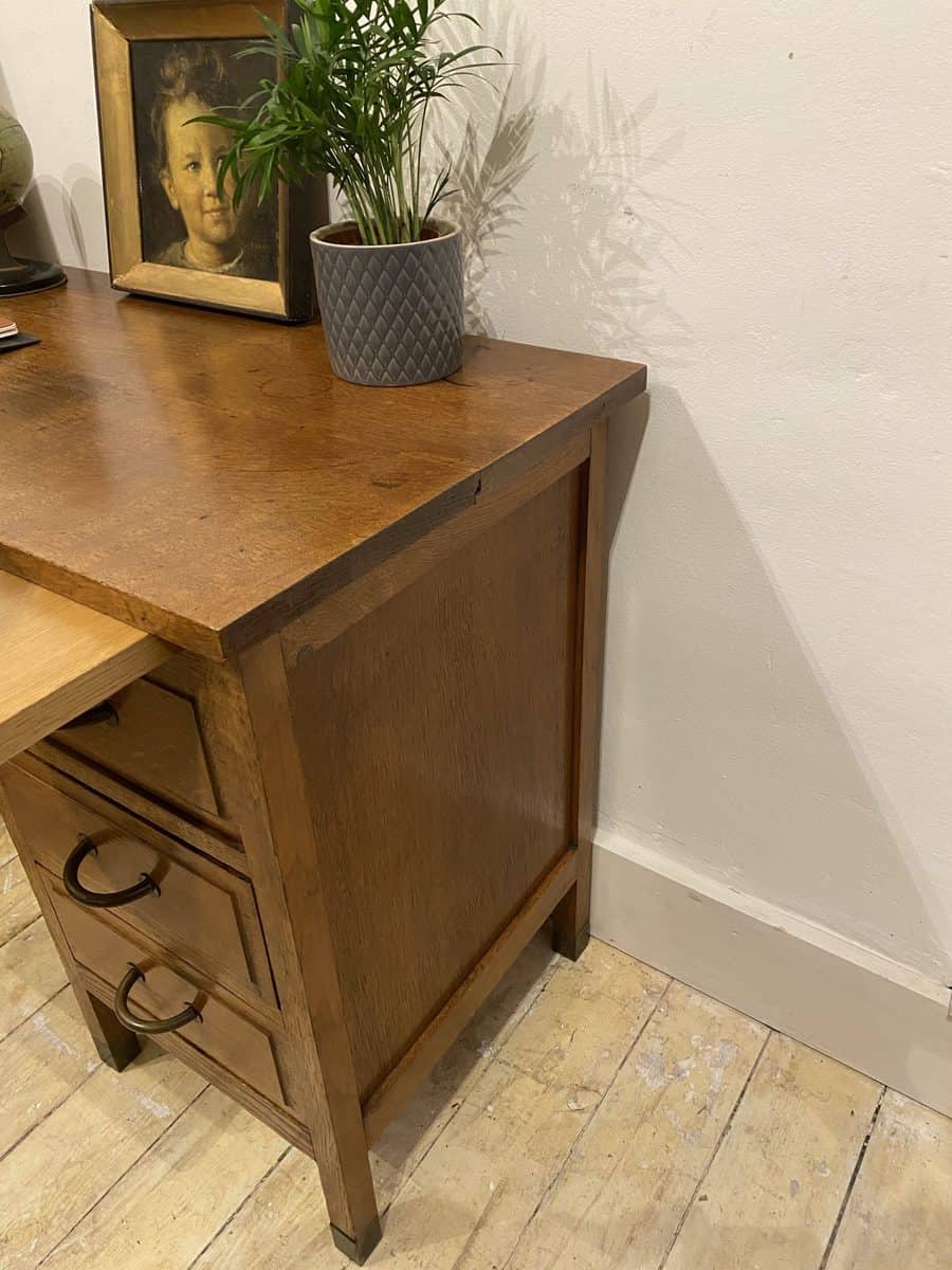 Vintage Oak Drop-Leaf Desk of Small Proportions - Image 6