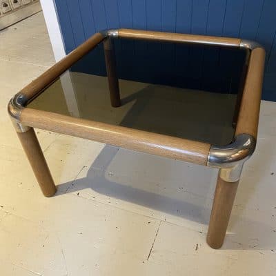 A Ronald Schmitt Smoked Glass Coffee Table