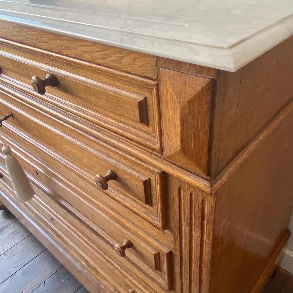 A French Marble and Oak Dressing Chest Circa 1900 - Image 10