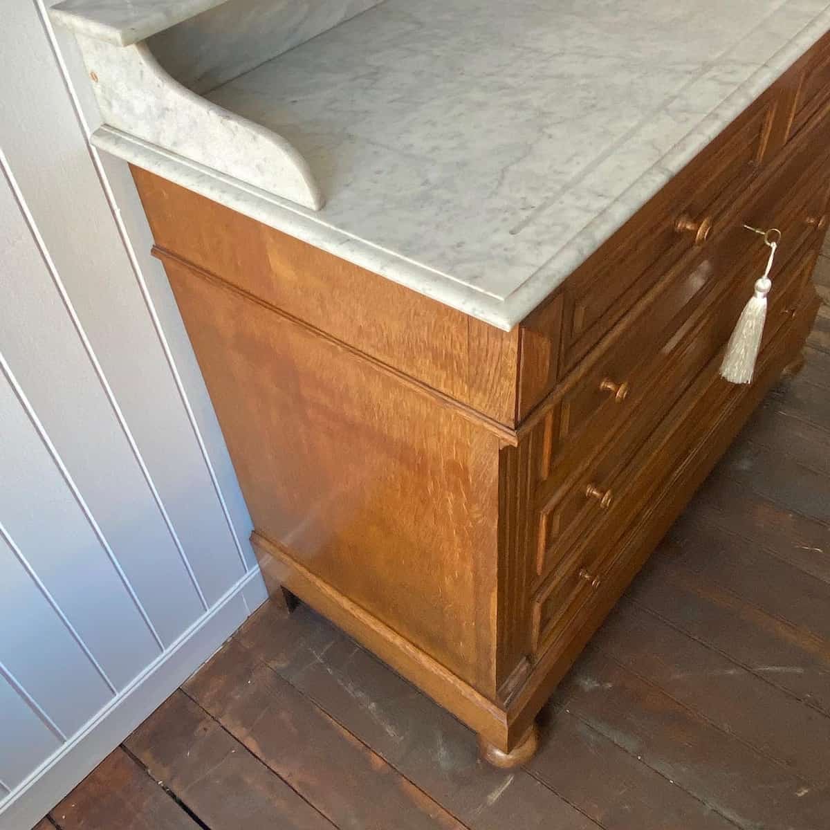 A French Marble and Oak Dressing Chest Circa 1900 - Image 7