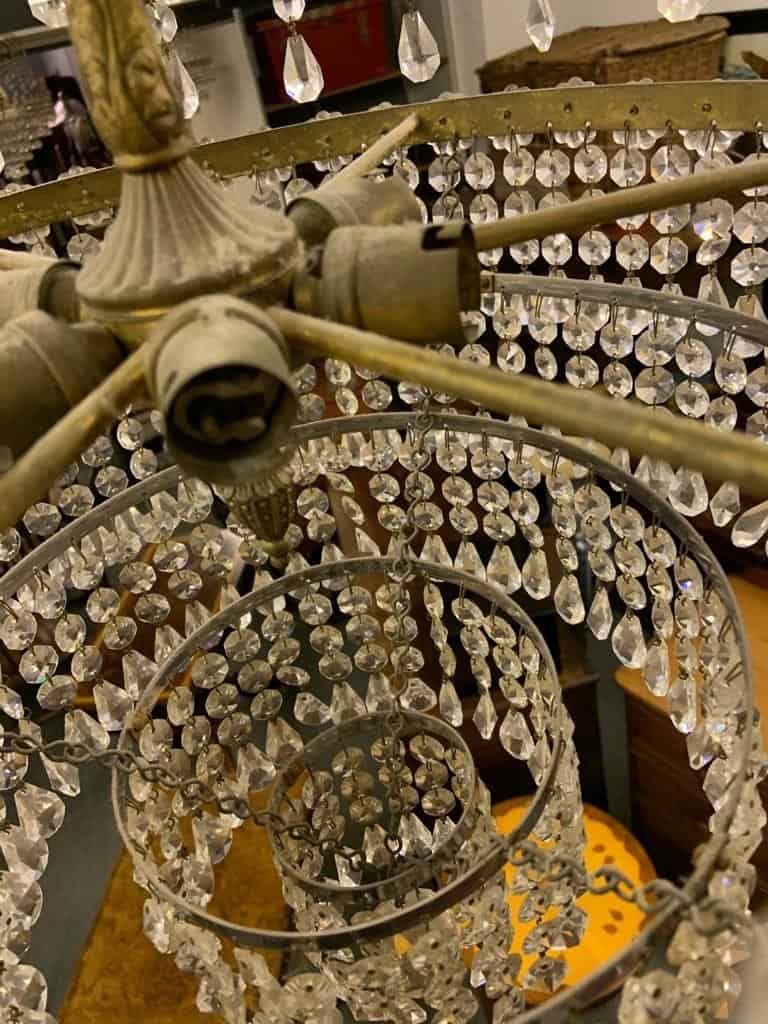 Vintage Crystal Five Tier Chandelier (Eight Available) - Image 8
