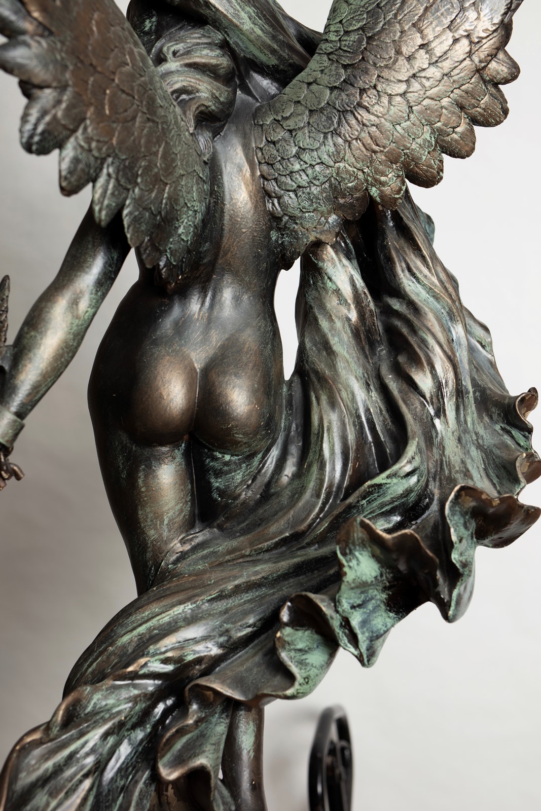 A Large Bronzed And Verdigris Plaster Statue By L Maurer Dated 1880 - Image 3