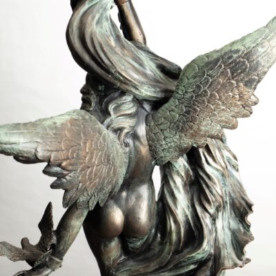 A Large Bronzed And Verdigris Plaster Statue By L Maurer Dated 1880