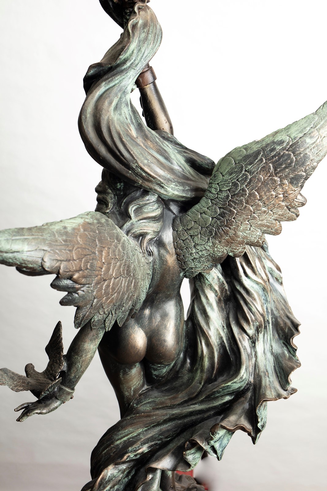 A Large Bronzed And Verdigris Plaster Statue By L Maurer Dated 1880