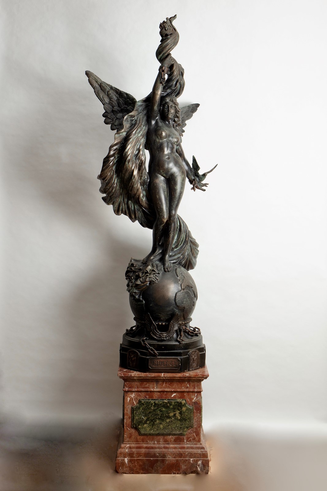 A Large Bronzed And Verdigris Plaster Statue By L Maurer Dated 1880 - Image 5