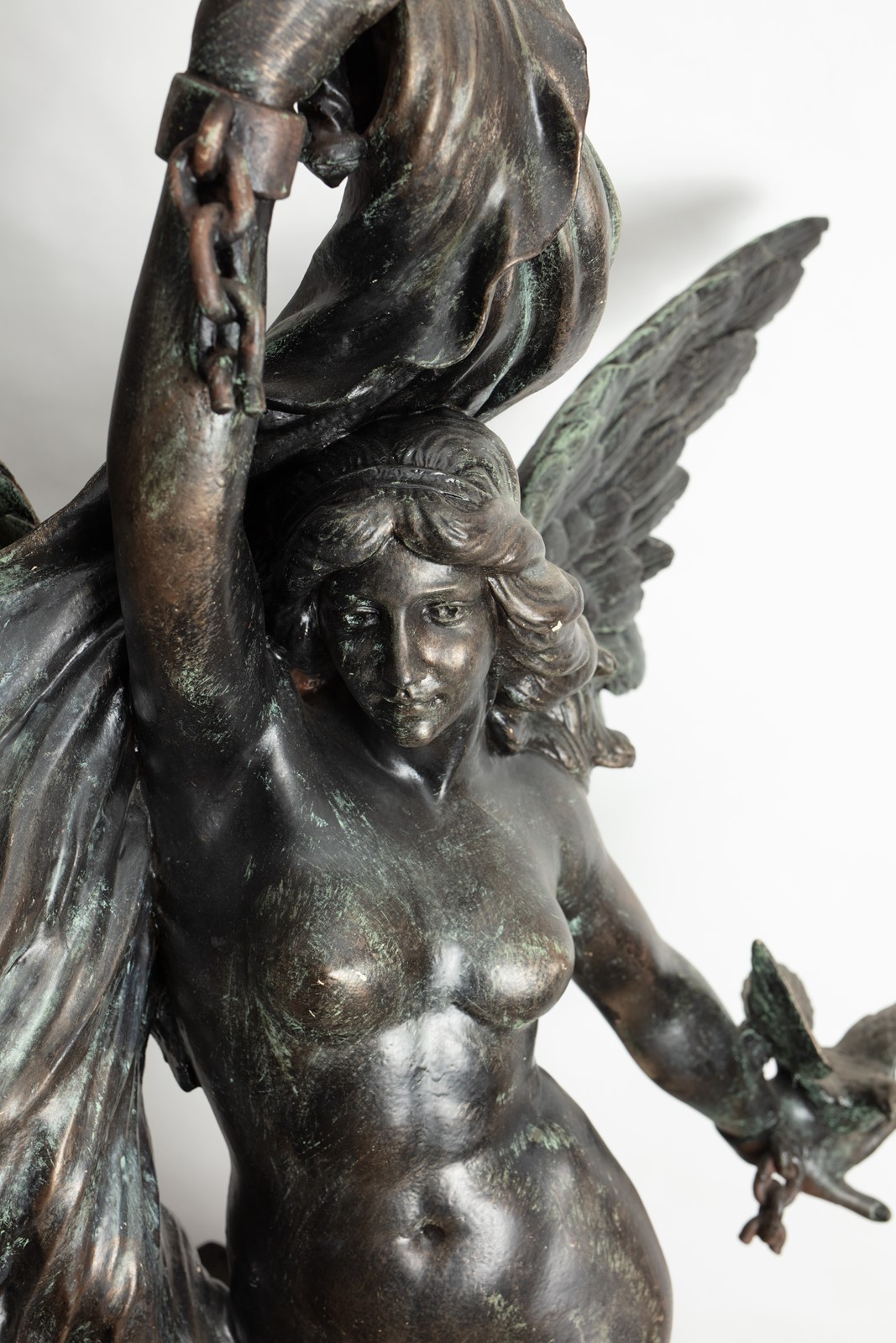 A Large Bronzed And Verdigris Plaster Statue By L Maurer Dated 1880 - Image 8