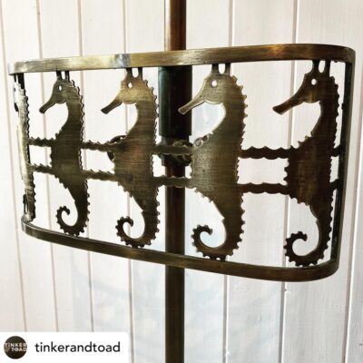 A Pair of Brass Seahorse Standard Lamps