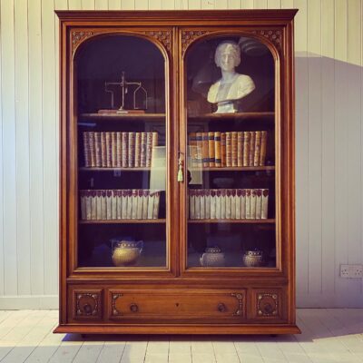 A Good Art Nouveau Walnut, Oak and Ormolu Bookcase by Krieger, Paris.
