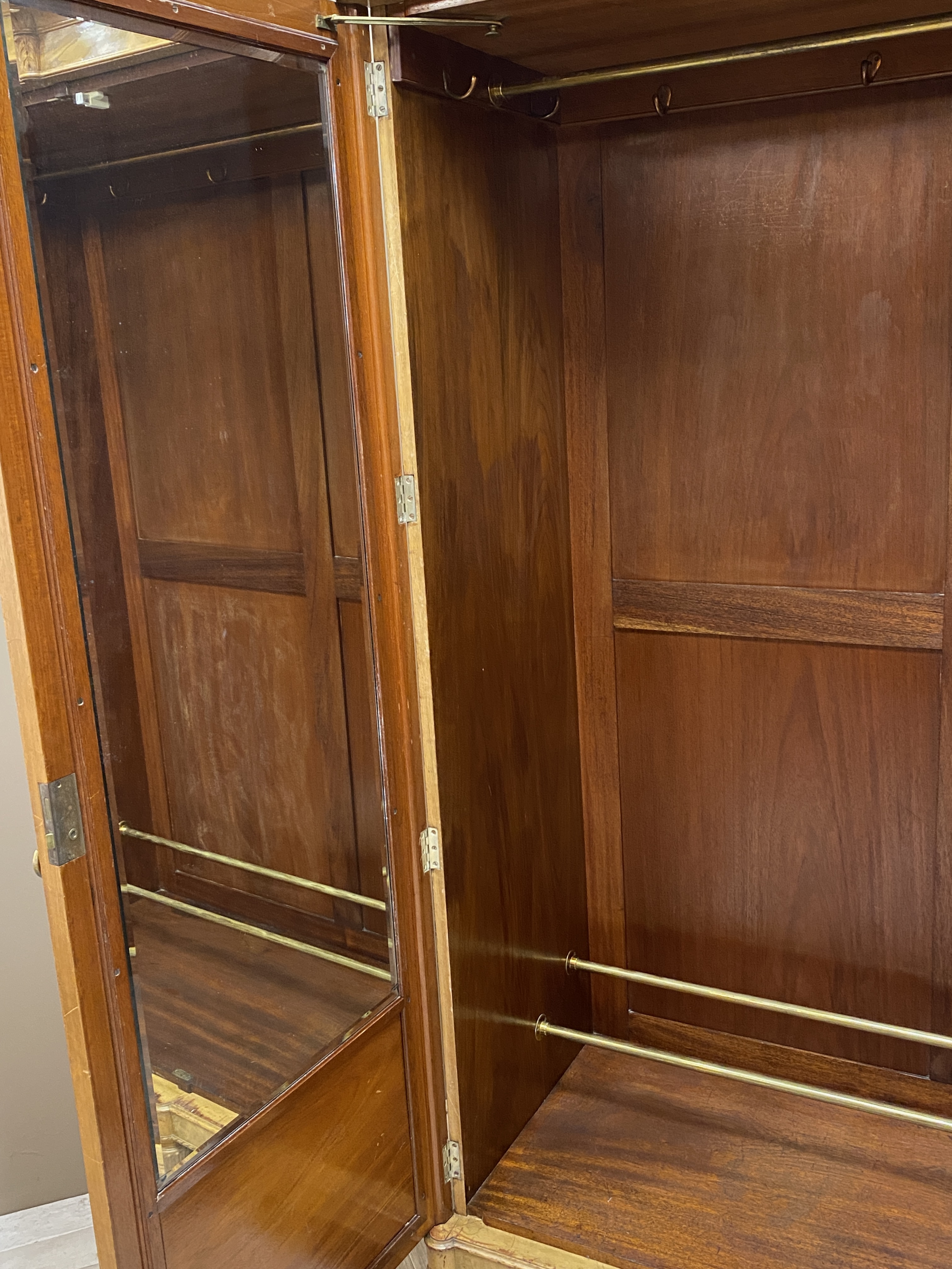An Edwardian Satinwood Triple Wardrobe Circa 1910 - Image 8