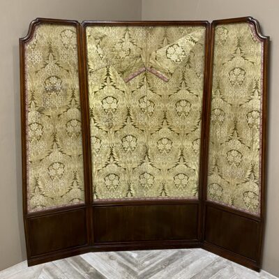 Oriental Silk Kimono Three Fold Screen or Room Divider