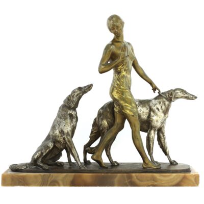 Art Deco Patinated and Silvered Bronze