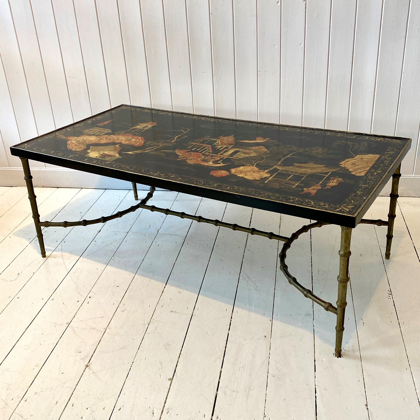 A Pair of Lacquered & Faux Bamboo Coffee Tables - Image 12