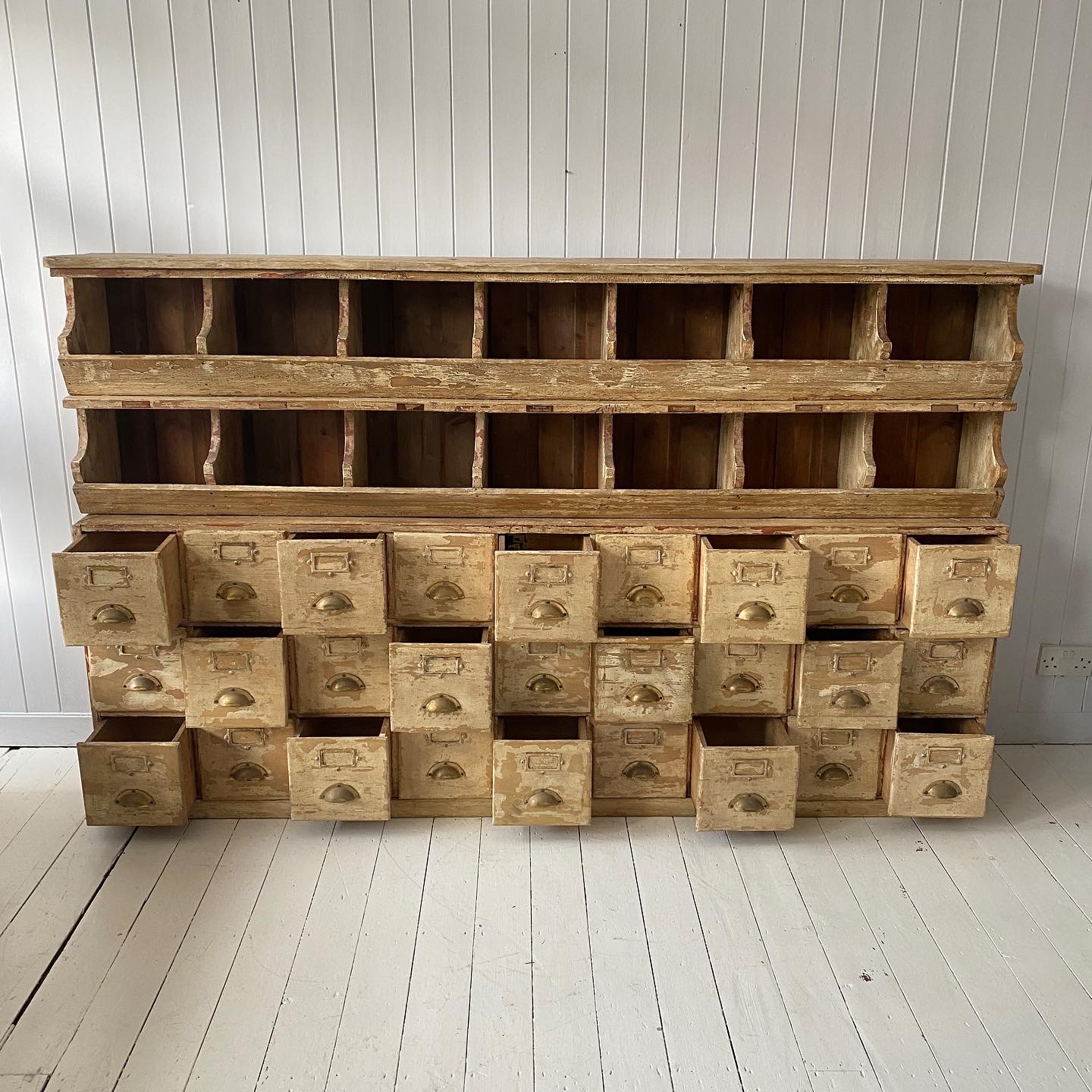 Large Bank of Shop Drawers With Storage Trough - Image 6
