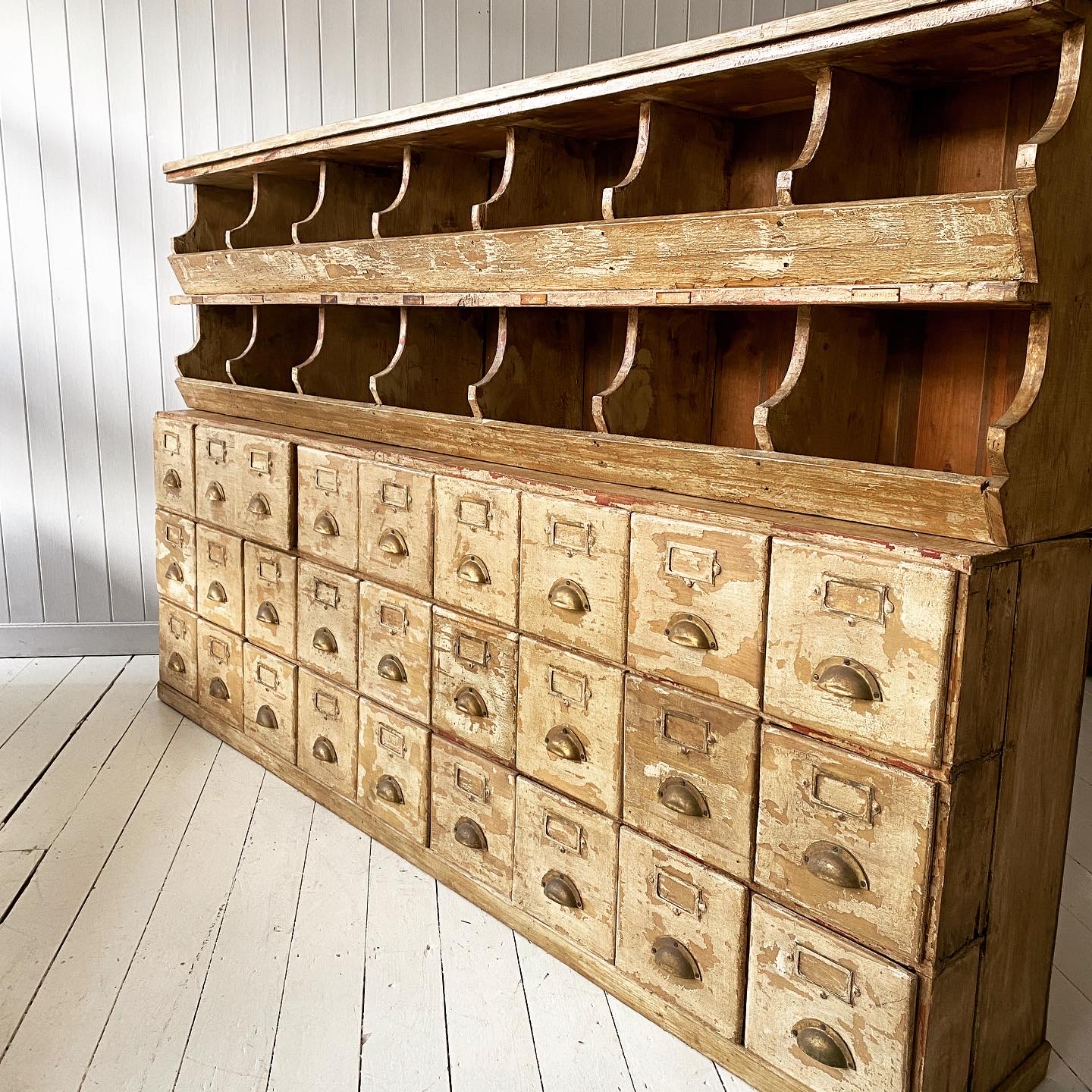 Large Bank of Shop Drawers With Storage Trough - Image 5
