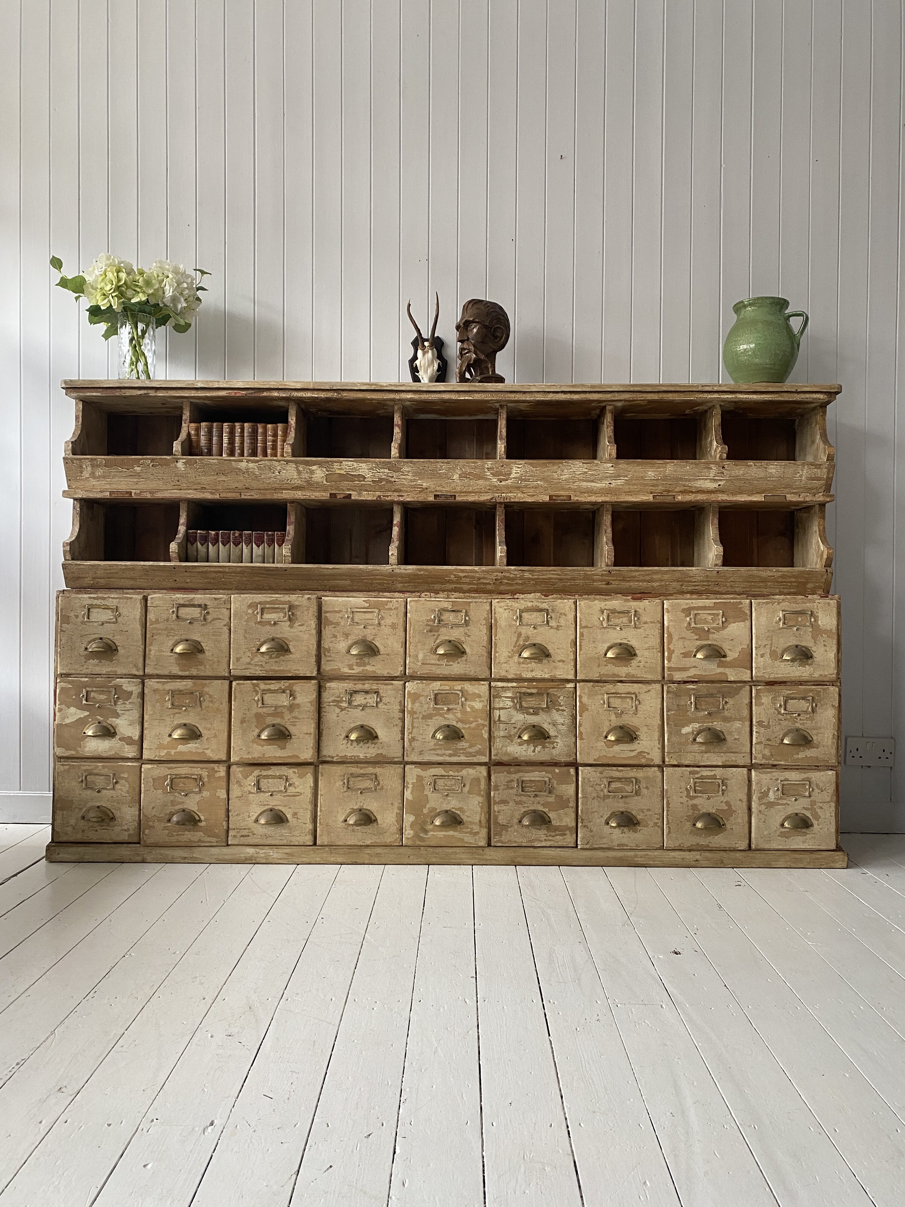 Large Bank of Shop Drawers With Storage Trough - Image 9