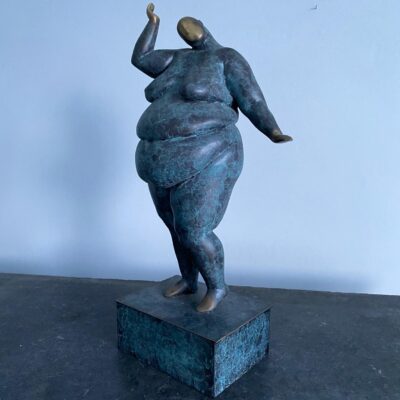Midcentury Patinated Bronze of a Nude Woman.