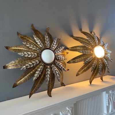 Pair of Spanish Midcentury Wall or Ceiling Lights