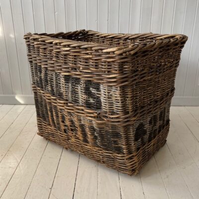 A Large Vintage Wicker Factory Basket
