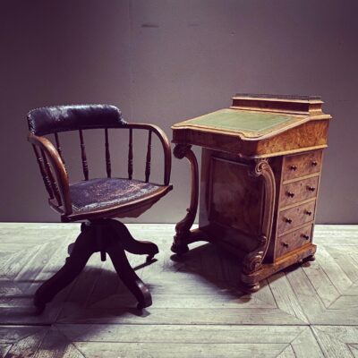 A Good Quality Victorian Burr Walnut Davenport