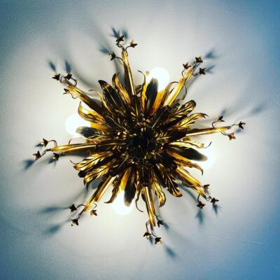 Large Italian Gilt Toleware Wall or Ceiling Light