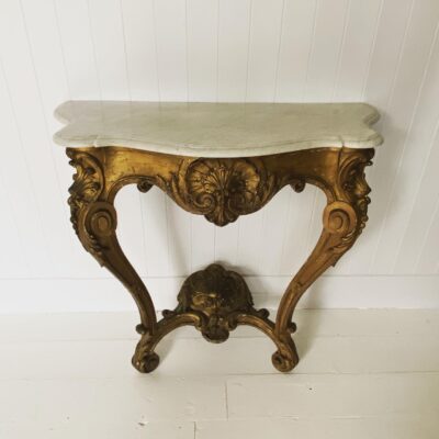 Antique Giltwood & Marble Console Table