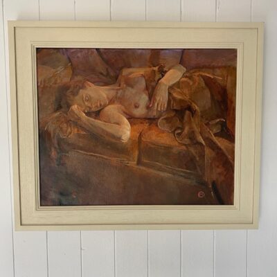 Sleeping Nude Oil On Canvas by Julian Mitchell