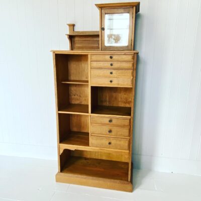 A Vintage Oak Opticians Cabinet