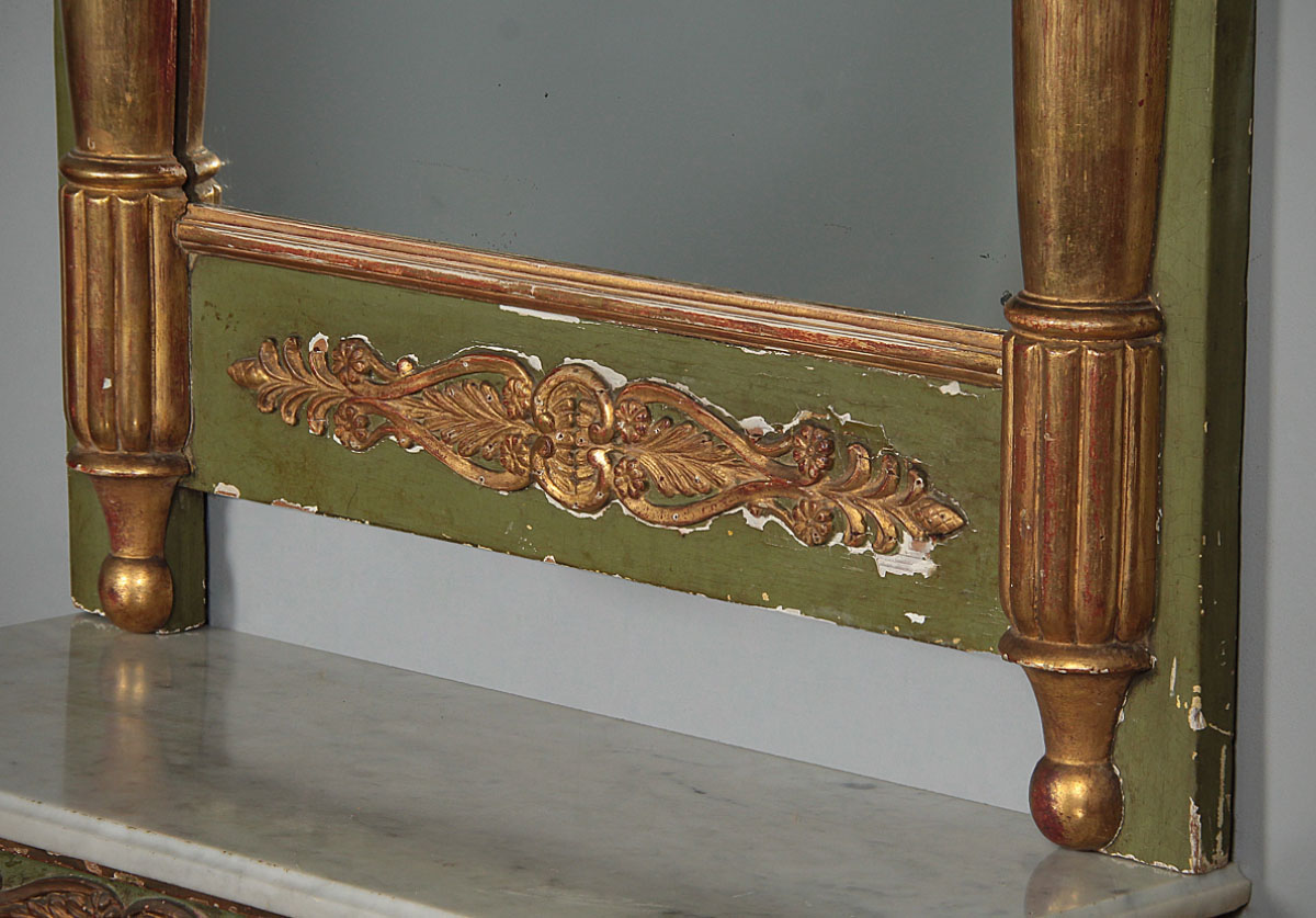 A 19th Century Painted & Gilded Pier Mirror Console Table - Image 10