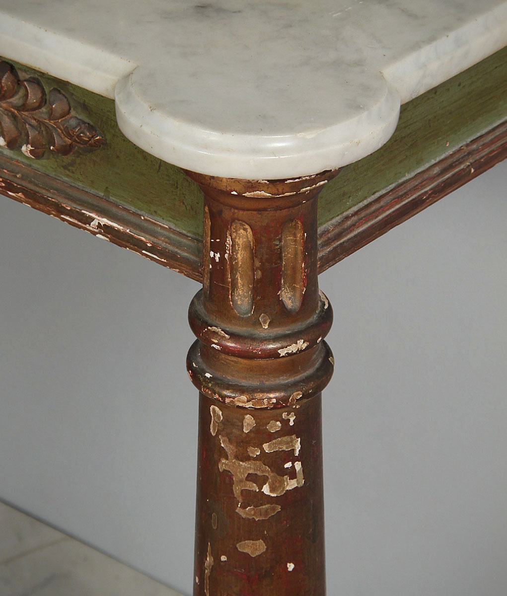A 19th Century Painted & Gilded Pier Mirror Console Table - Image 6