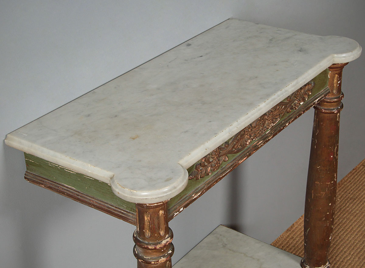 A 19th Century Painted & Gilded Pier Mirror Console Table - Image 8