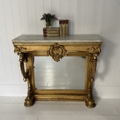 Giltwood and Marble Pier Console Table