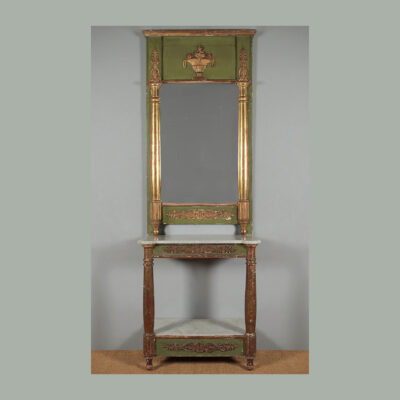 A 19th Century Painted & Gilded Pier Mirror Console Table