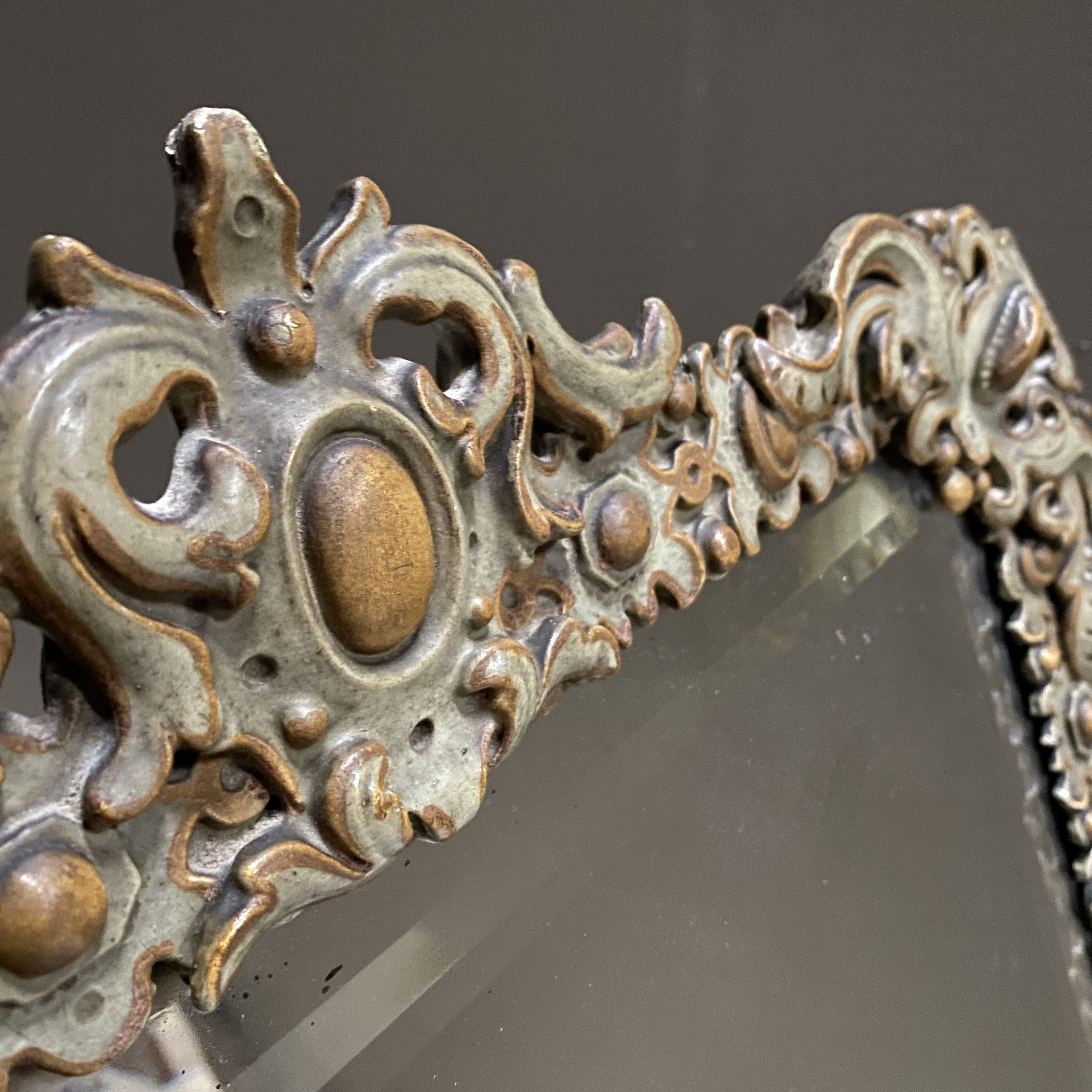 A Rare C19th Papier Mache Mirror Mirror on Stand by Charles Frederick Bielefeld - Image 4