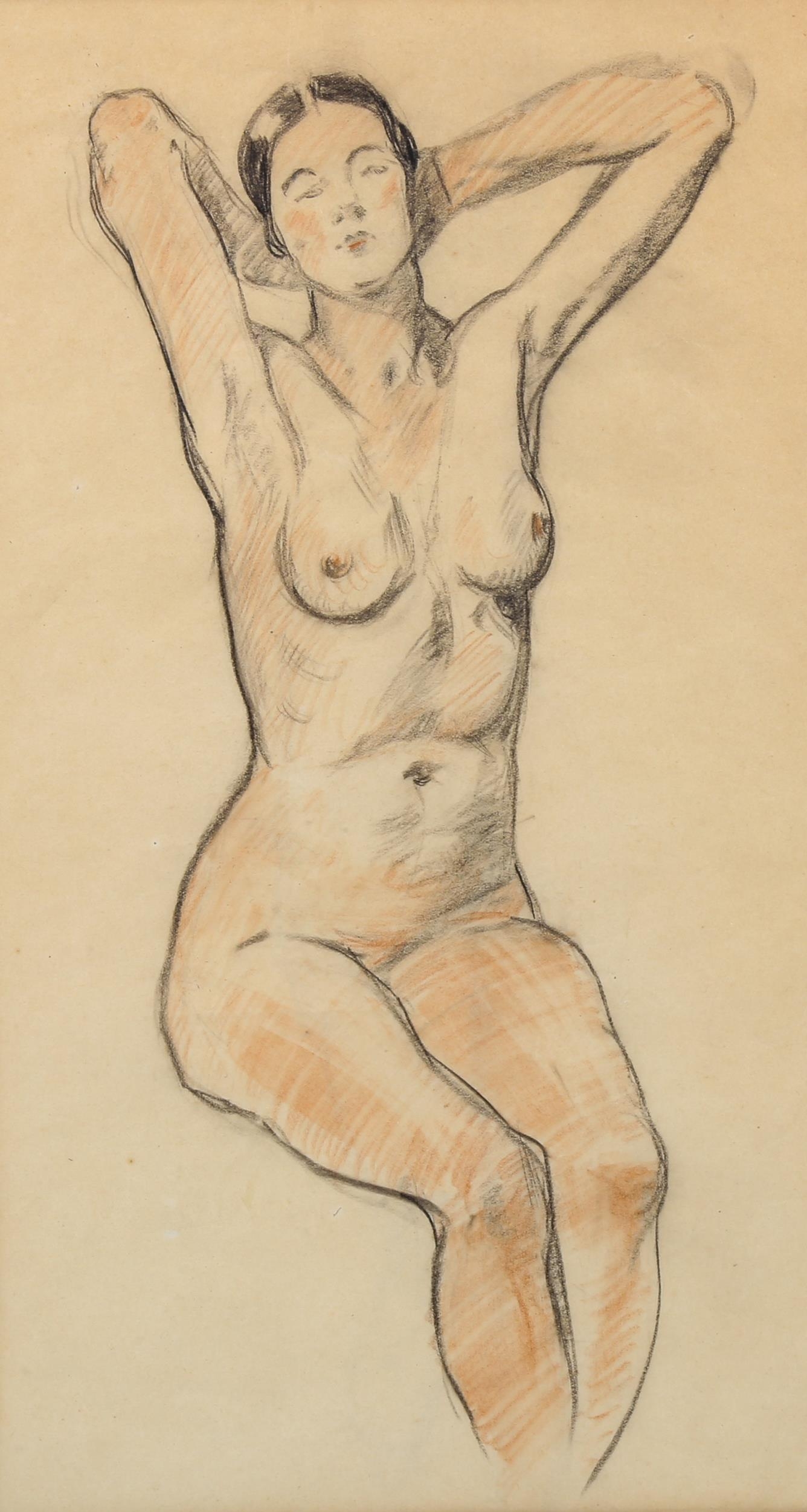 Nude Life Study Pastel by Alfred Edward Jackson - Image 4
