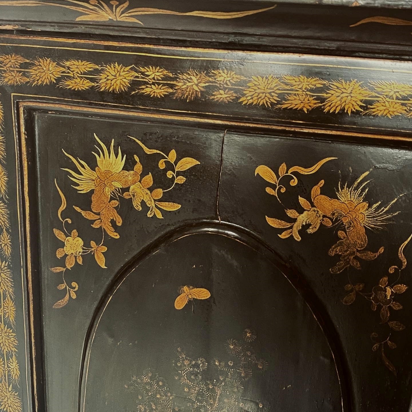 C19th Chinoiserie Lacquered Bureau Bookcase - Image 5