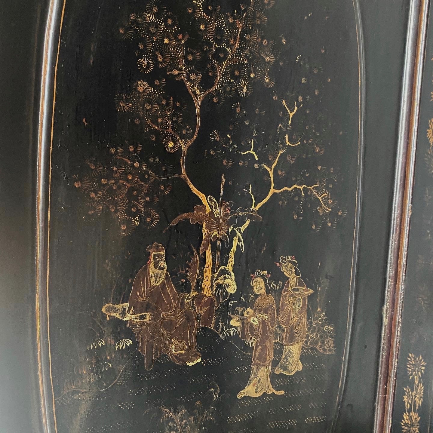 C19th Chinoiserie Lacquered Bureau Bookcase - Image 6