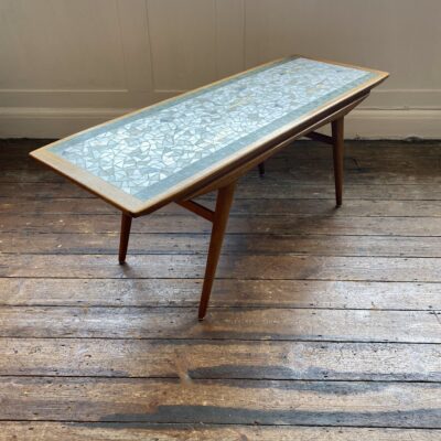 A Midcentury Mosaic Teak Coffee Table