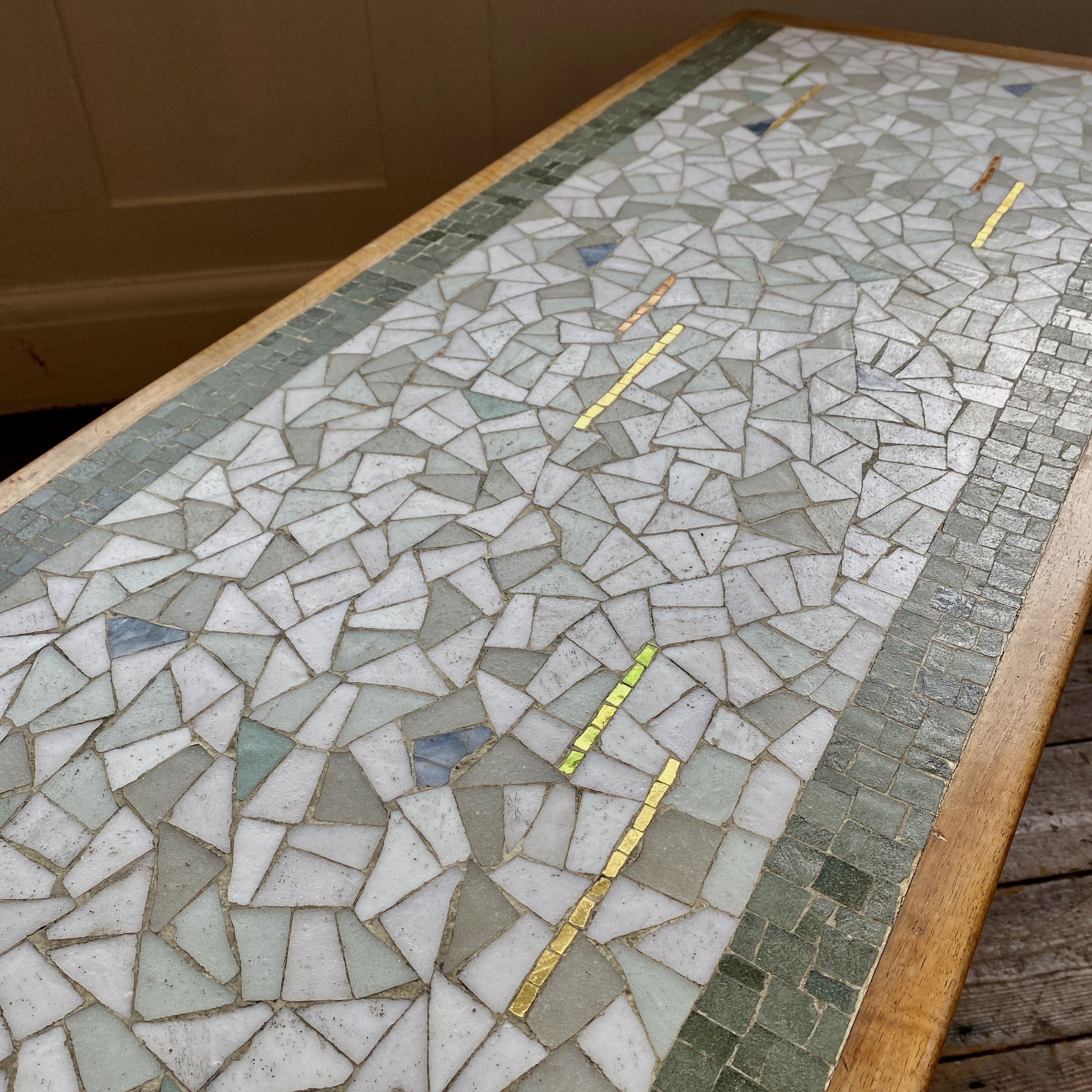 A Midcentury Mosaic Teak Coffee Table - Image 5