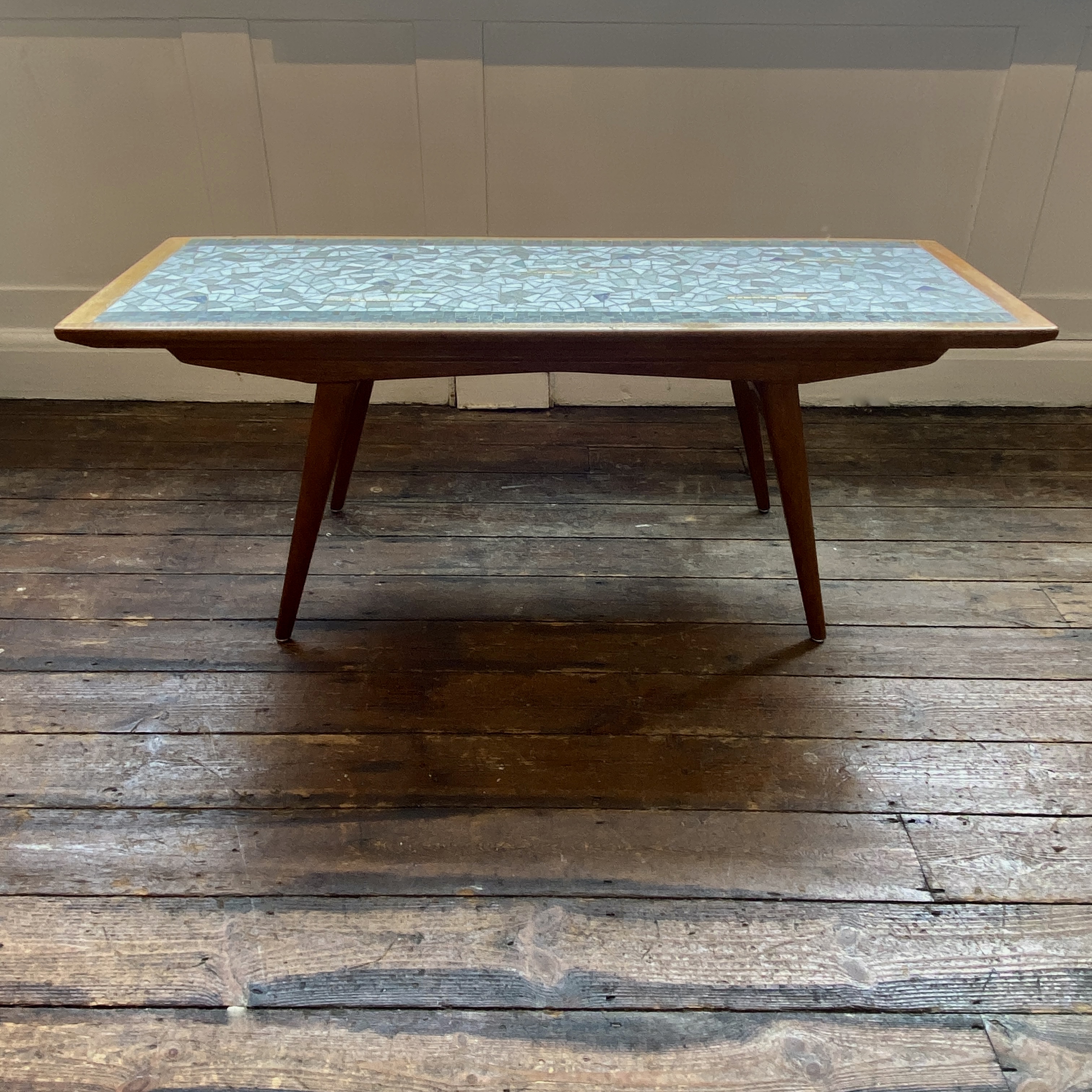 A Midcentury Mosaic Teak Coffee Table - Image 2