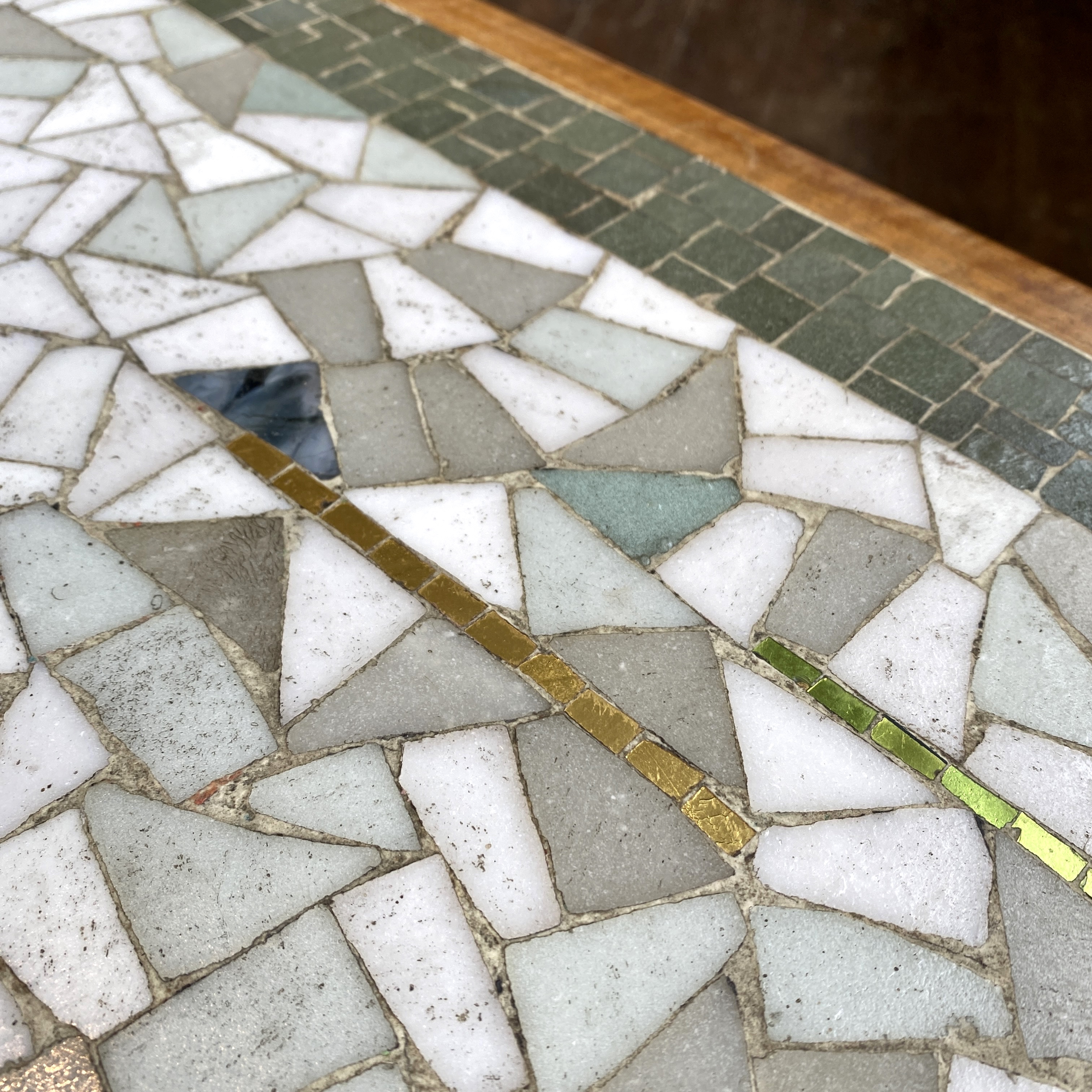 A Midcentury Mosaic Teak Coffee Table - Image 4