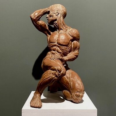 French Terracotta Male Anatomical Model Circa 1920