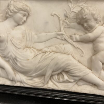 A 19th Century Relief Carved Framed Marble Plaque
