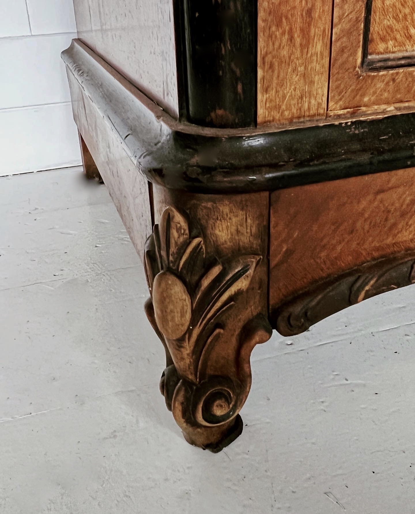 Grand Scale French Walnut & Marble Dressing Chest or Vanity - Image 10
