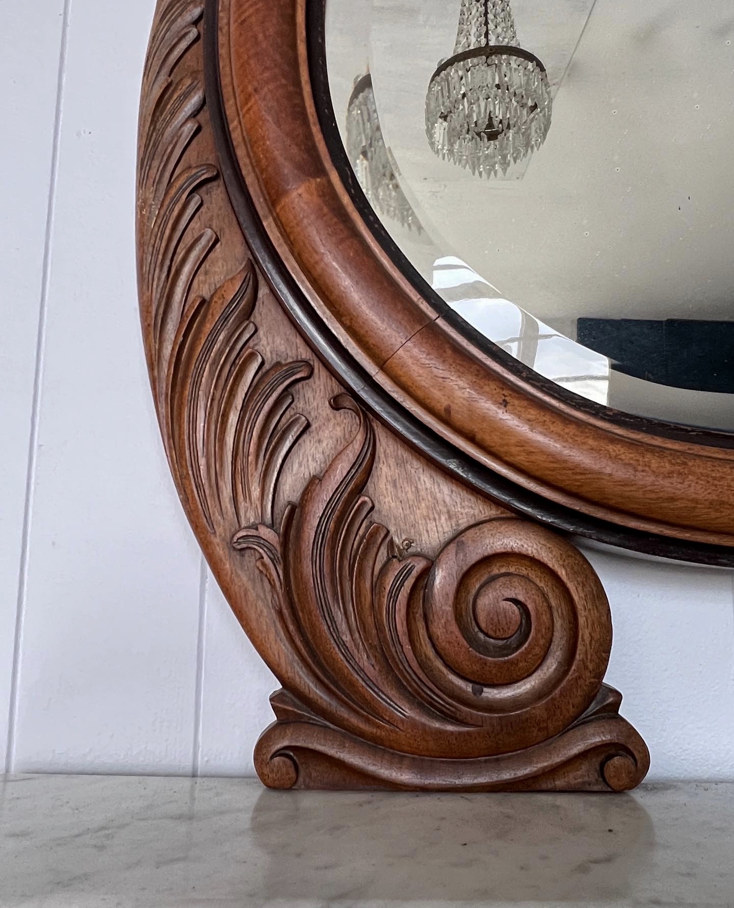 Grand Scale French Walnut & Marble Dressing Chest or Vanity - Image 6