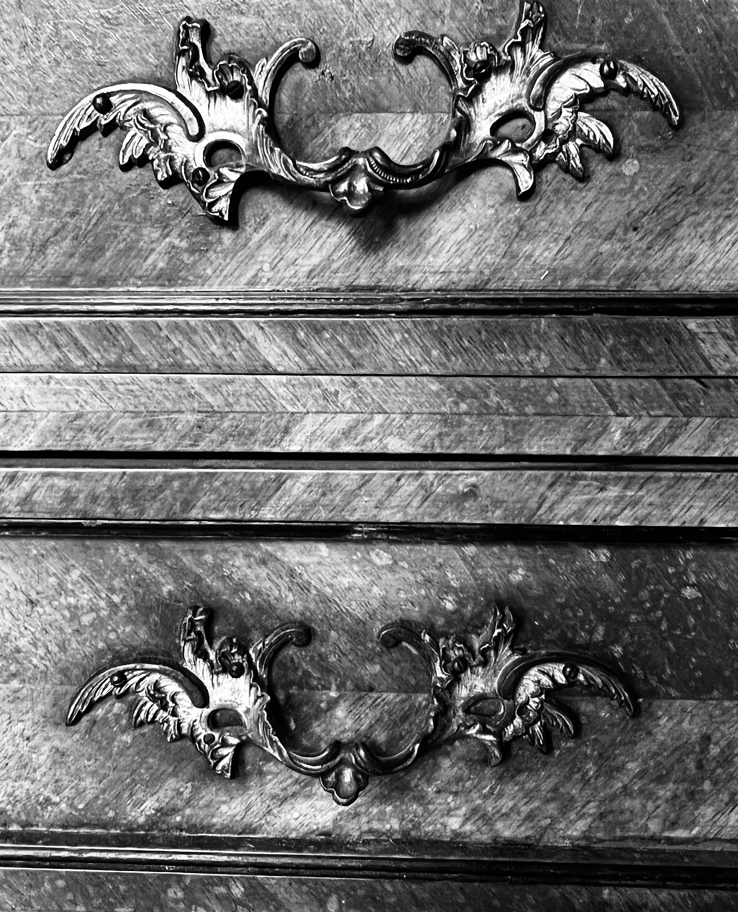 Grand Scale French Walnut & Marble Dressing Chest or Vanity - Image 9